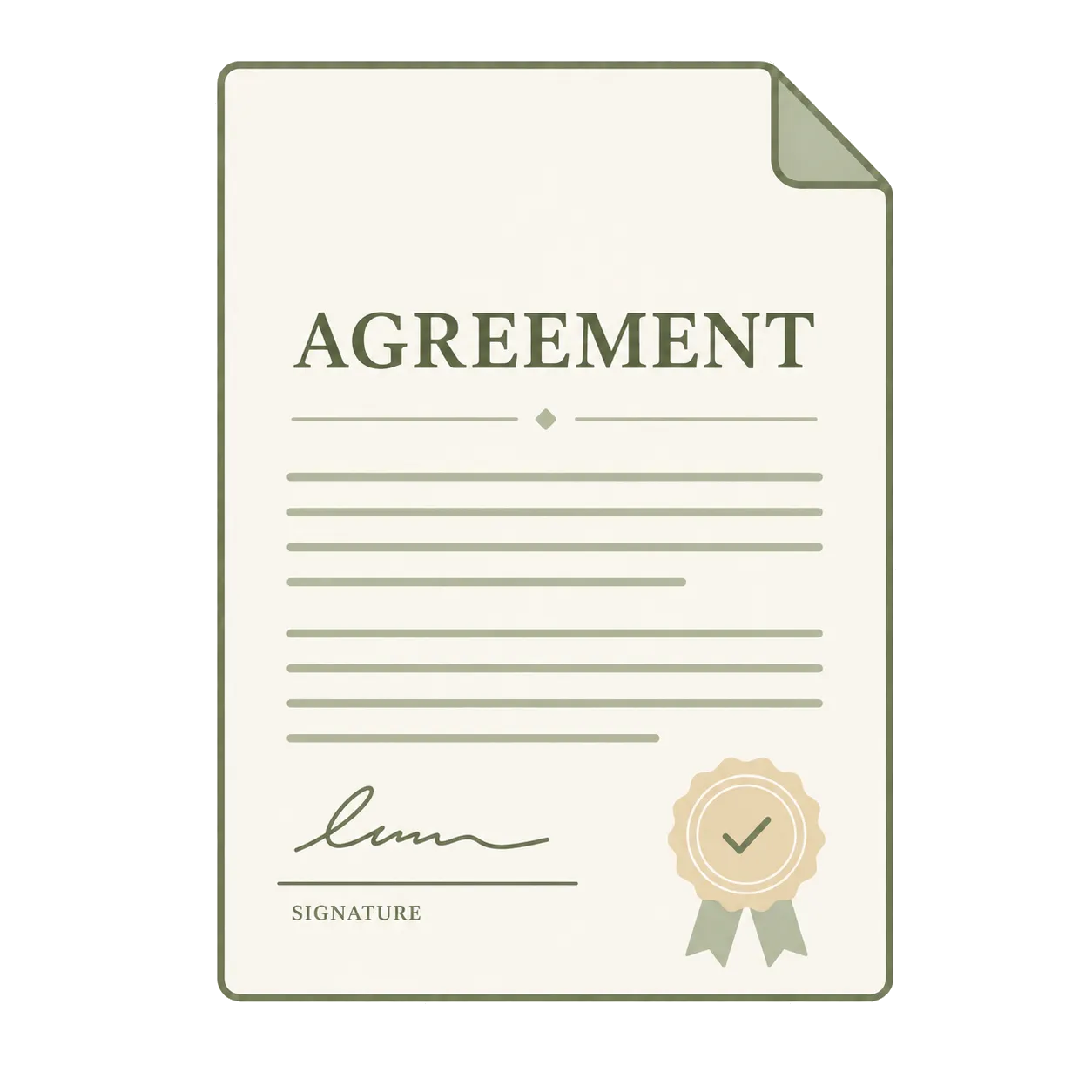 Signed agreement document